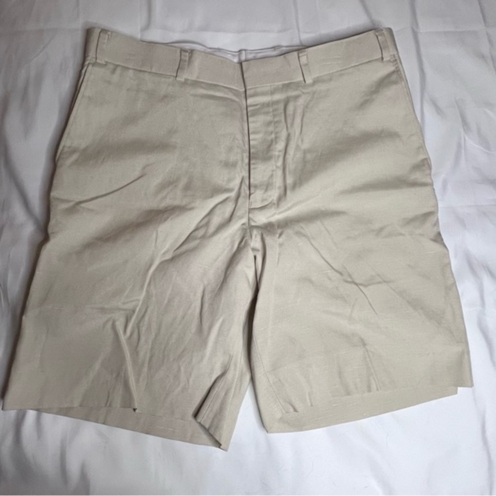 Islander Linen Bermuda Linen Blend Men’s Khaki Shorts Size 34